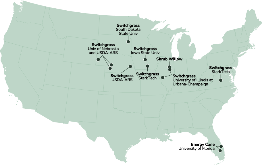 Map showing project locations